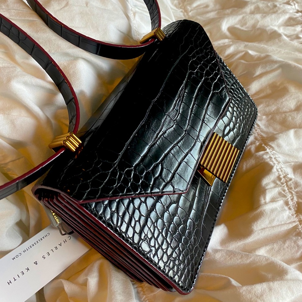 Small Cross-Embossed Shoulder / Crossbody Bag